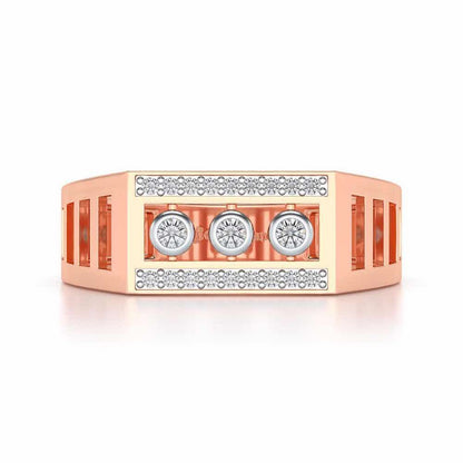 Three Dots Ring For Men - Rose Gold - Image 4