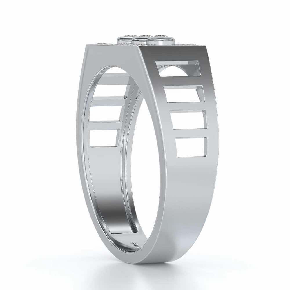 Three Dots Ring For Men - White Gold - Image 3