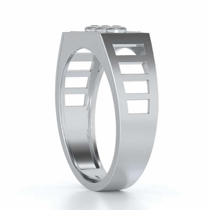 Three Dots Ring For Men - White Gold - Image 3
