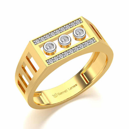 Three Dots Ring For Men - Yellow Gold - Image 1