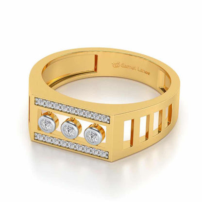 Three Dots Ring For Men - Yellow Gold - Image 2