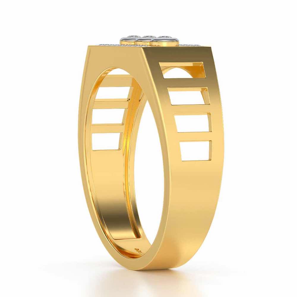 Three Dots Ring For Men - Yellow Gold - Image 3