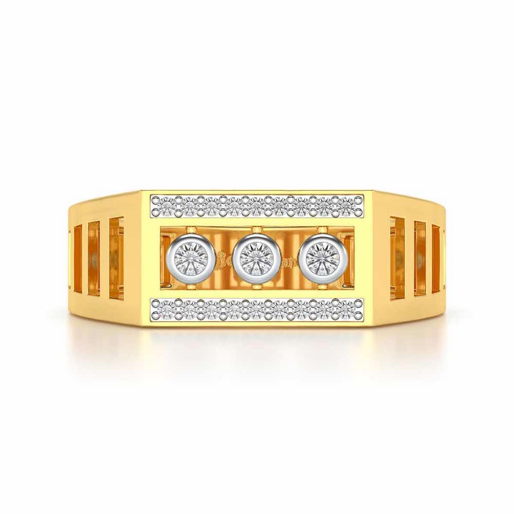 Three Dots Ring For Men - Yellow Gold - Image 4