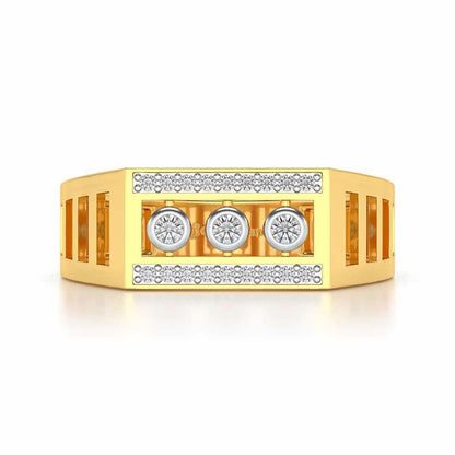 Three Dots Ring For Men - Yellow Gold - Image 4