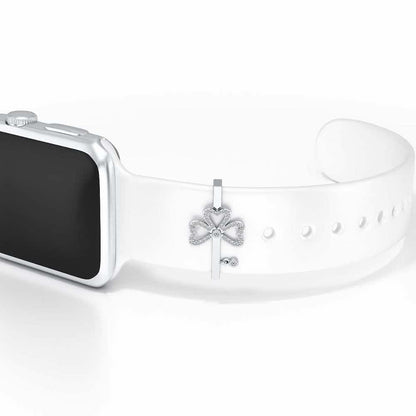 Three Petals Silver Watch Band - White Gold - Image 1