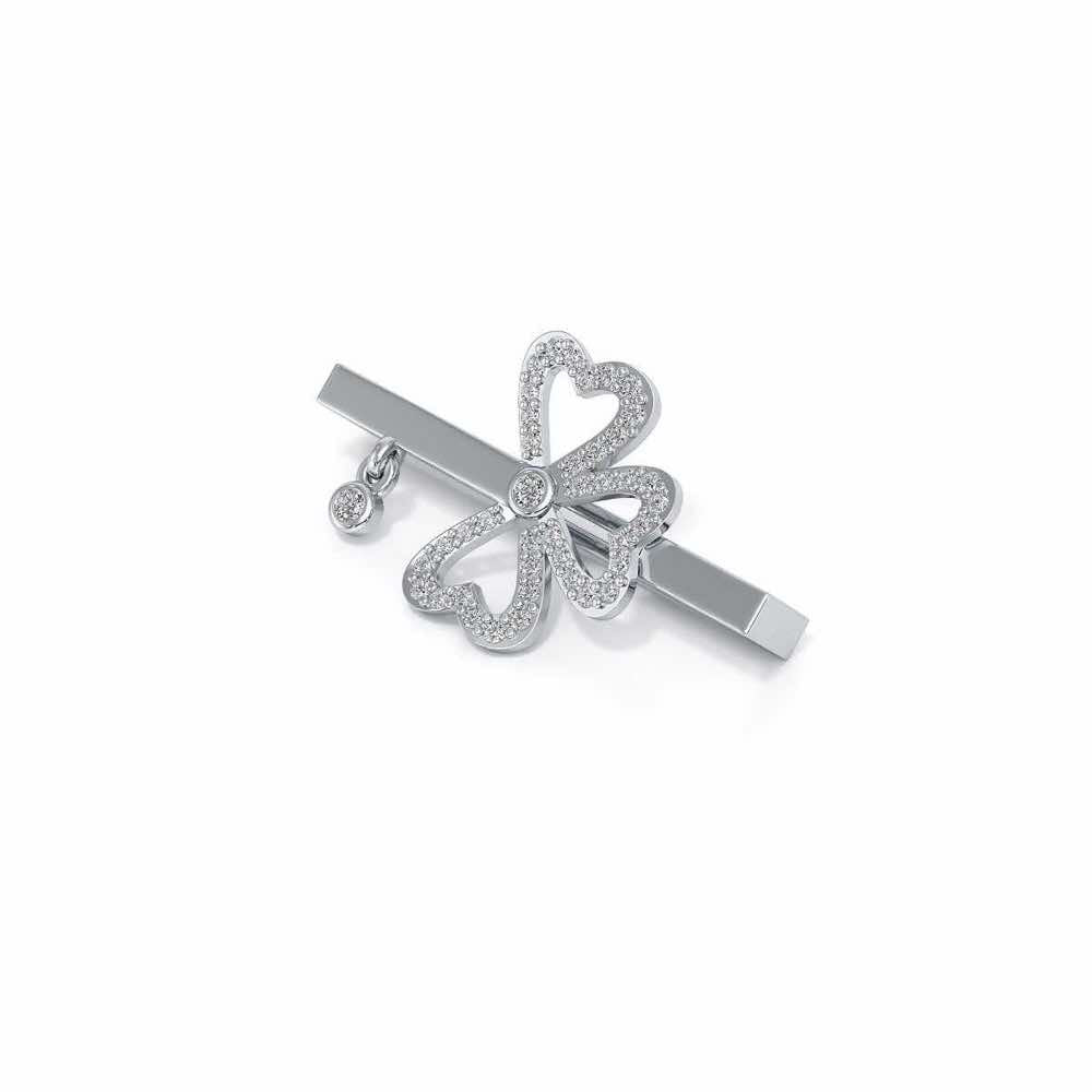 Three Petals Silver Watch Band - White Gold - Image 3