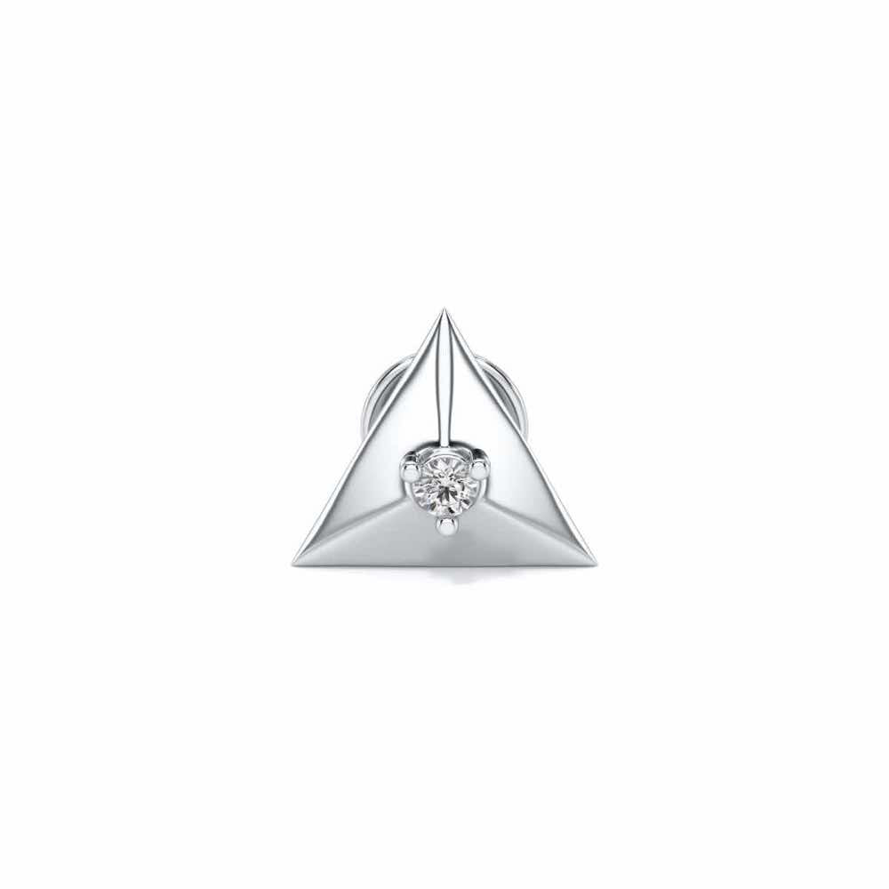 Three Side Silver Watch Pin - White Gold - Image 2