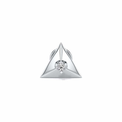 Three Side Silver Watch Pin - White Gold - Image 2