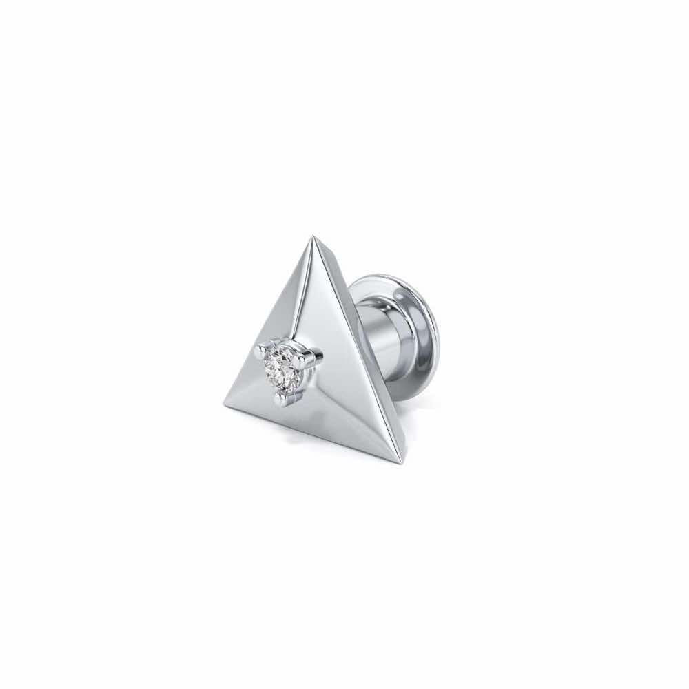Three Side Silver Watch Pin - White Gold - Image 3