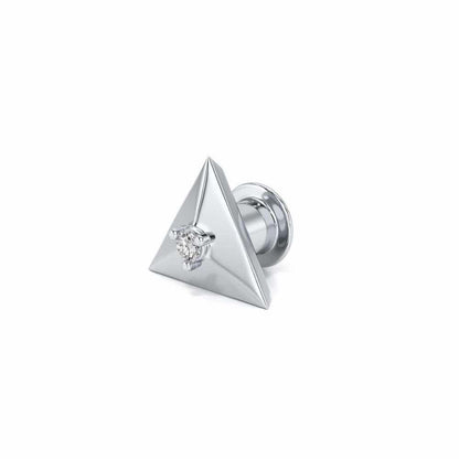Three Side Silver Watch Pin - White Gold - Image 3