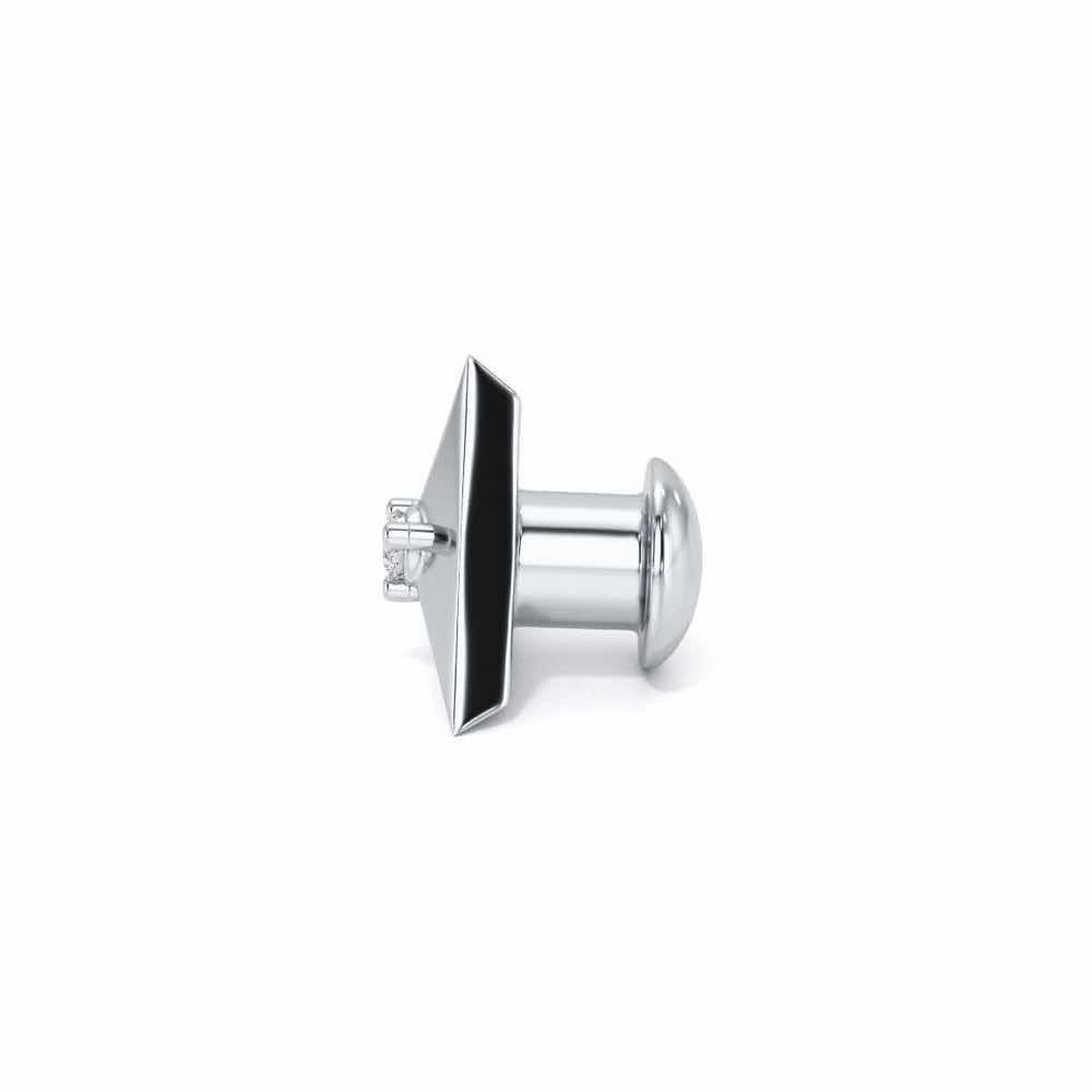 Three Side Silver Watch Pin - White Gold - Image 4