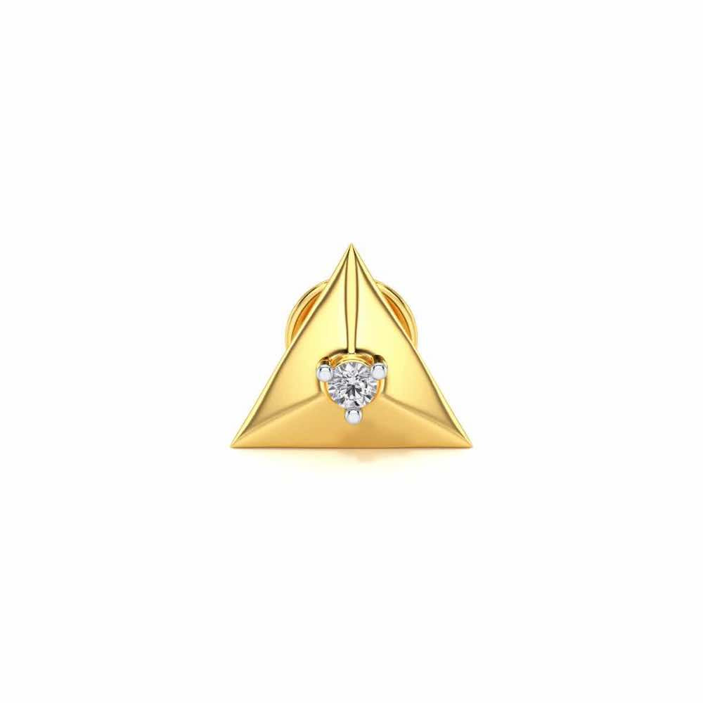 Three Side Silver Watch Pin - Yellow Gold - Image 2