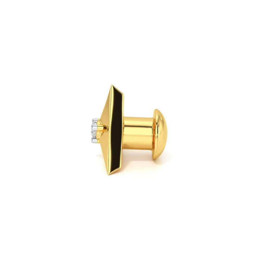Three Side Silver Watch Pin - Yellow Gold - Image 4