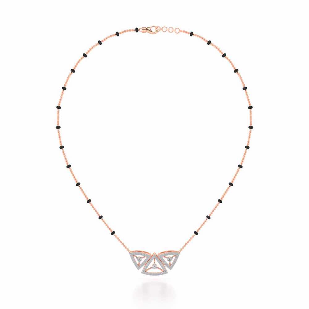 Three Trigons Silver Mangalsutra - Rose Gold - Image 3