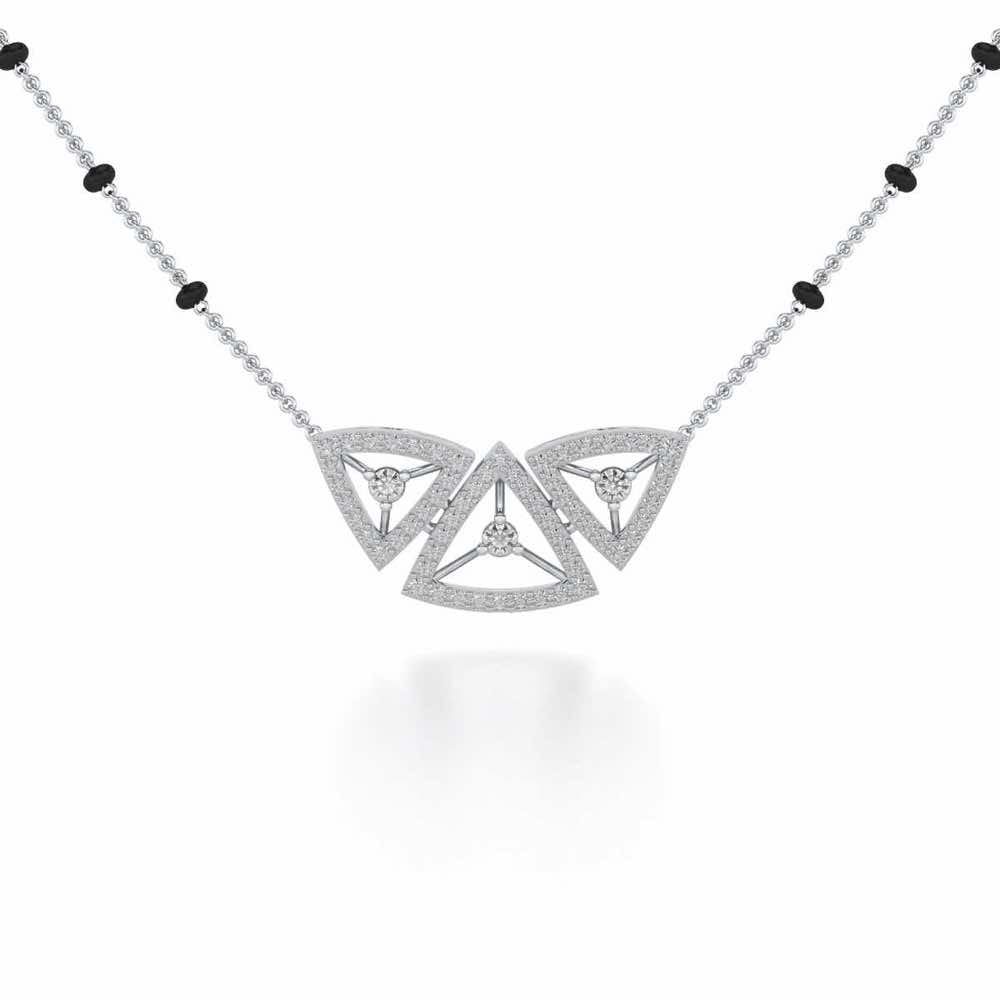 Three Trigons Silver Mangalsutra - White Gold - Image 1