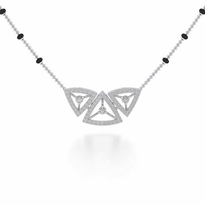 Three Trigons Silver Mangalsutra - White Gold - Image 1