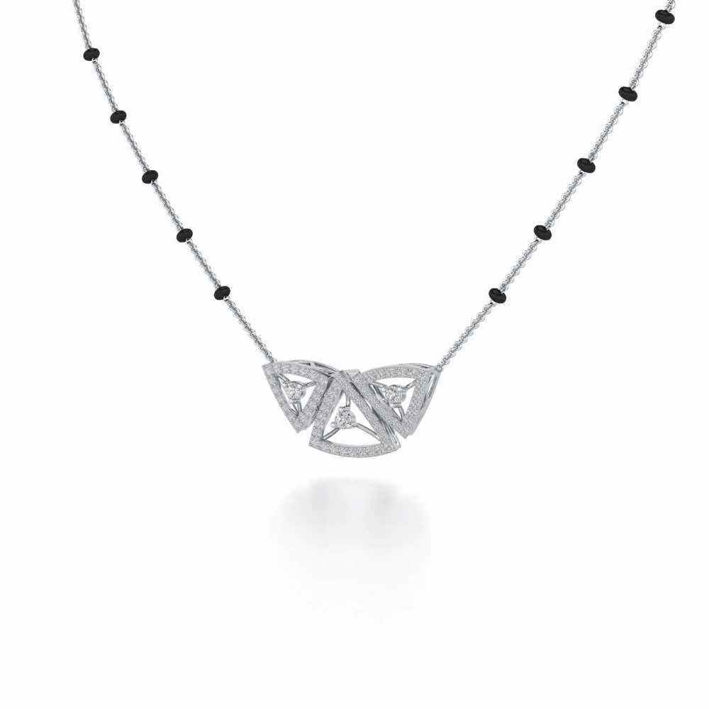 Three Trigons Silver Mangalsutra - White Gold - Image 2