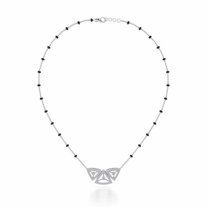 Three Trigons Silver Mangalsutra - White Gold - Image 3