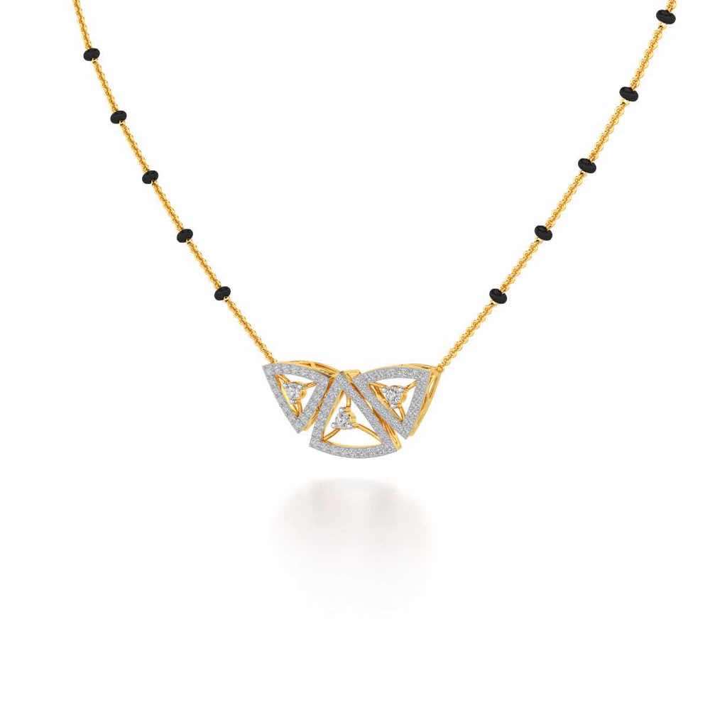Three Trigons Silver Mangalsutra - Yellow Gold - Image 2