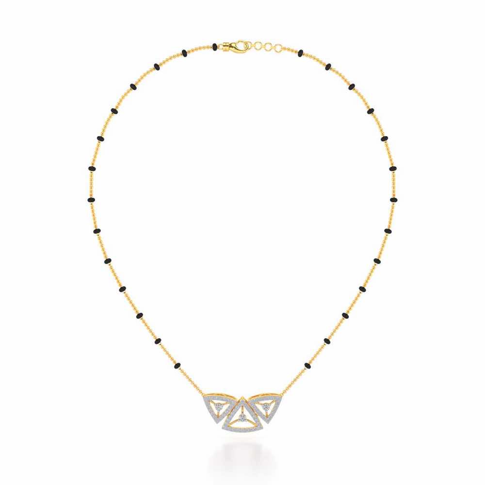 Three Trigons Silver Mangalsutra - Yellow Gold - Image 3
