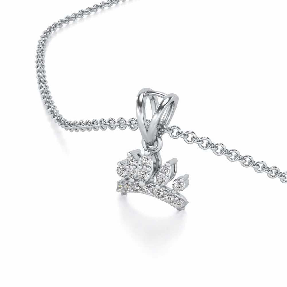 Tiara Silver Pendant - White Gold - Image 1