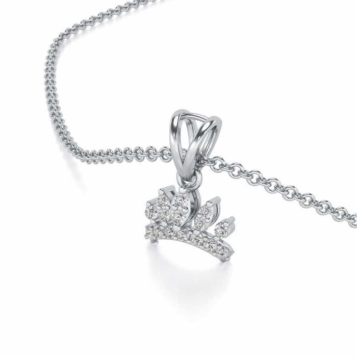 Tiara Silver Pendant - White Gold - Image 1