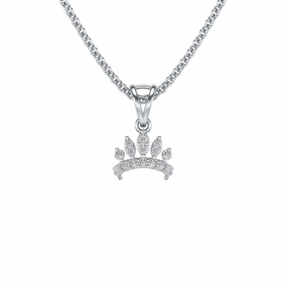Tiara Silver Pendant - White Gold - Image 2