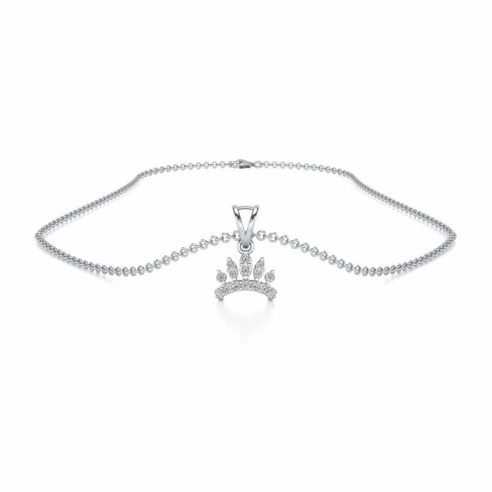 Tiara Silver Pendant - White Gold - Image 3