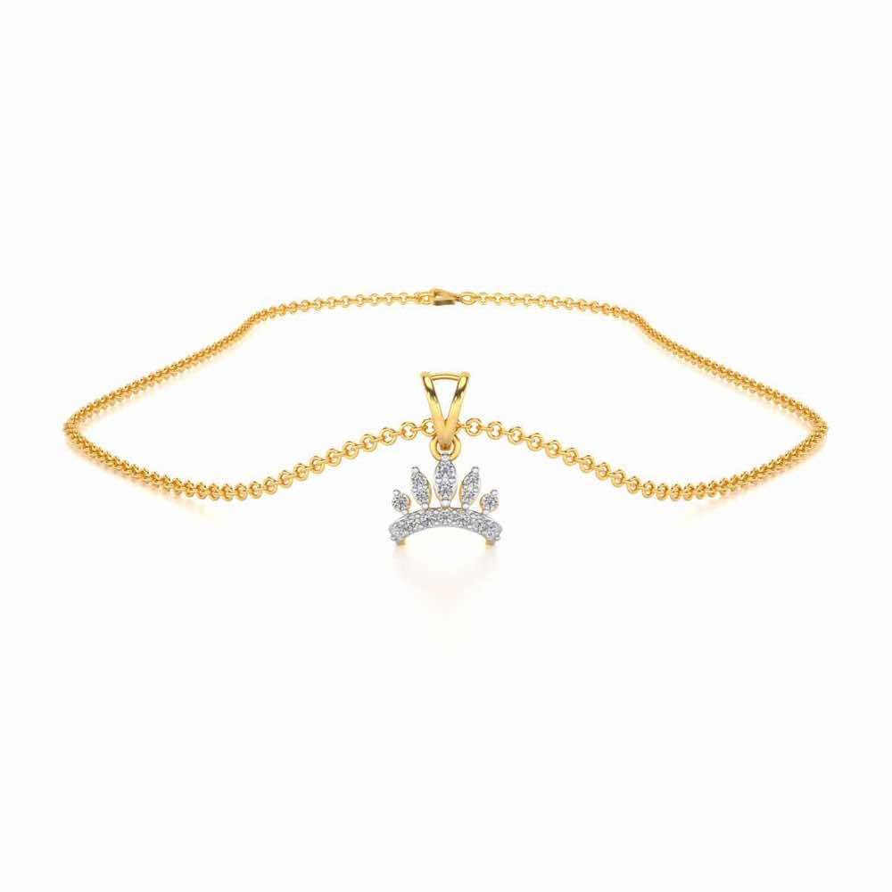 Tiara Silver Pendant - Yellow Gold - Image 3
