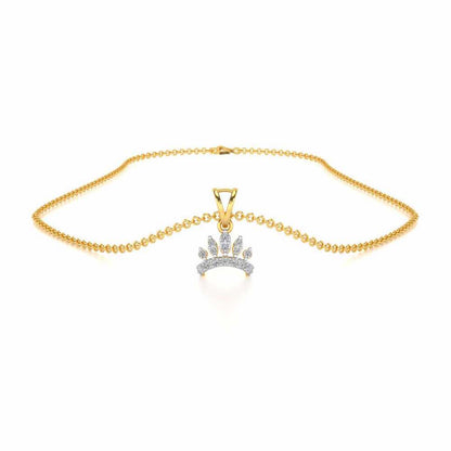 Tiara Silver Pendant - Yellow Gold - Image 3