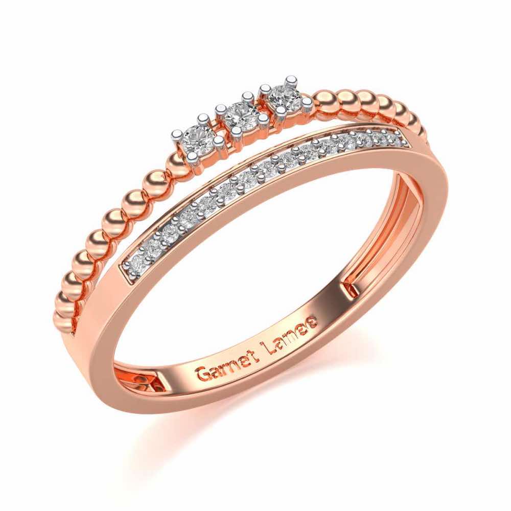 Tidal Silver Ring - Rose Gold - Image 1