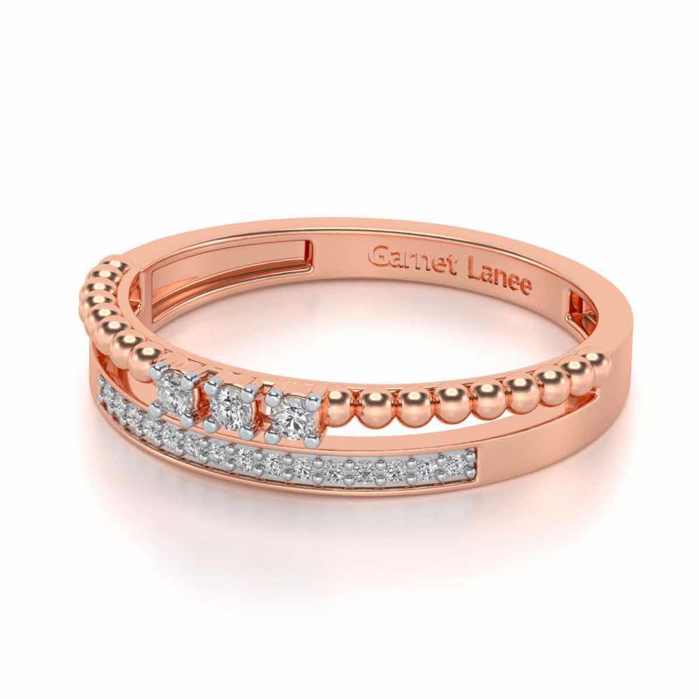 Tidal Silver Ring - Rose Gold - Image 2