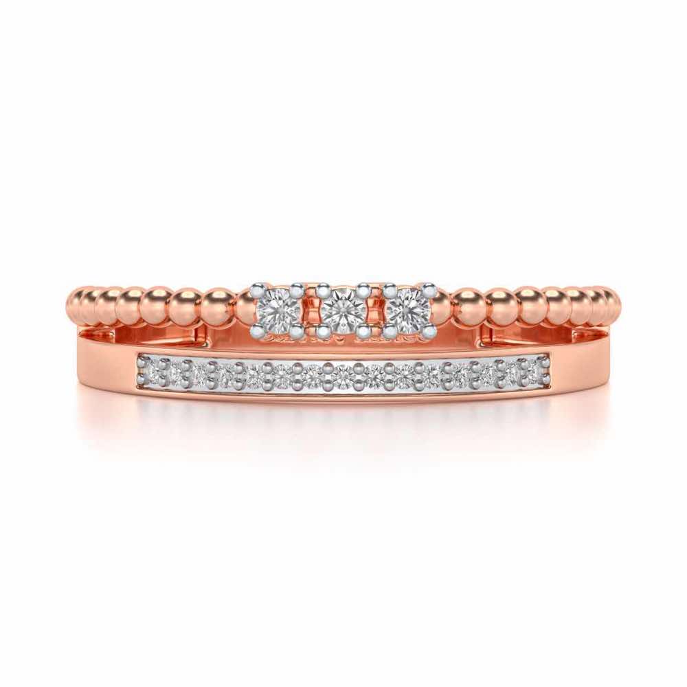 Tidal Silver Ring - Rose Gold - Image 4