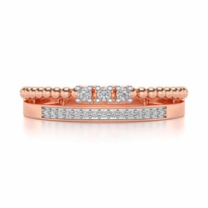 Tidal Silver Ring - Rose Gold - Image 4
