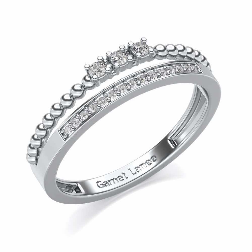 Tidal Silver Ring - White Gold - Image 1