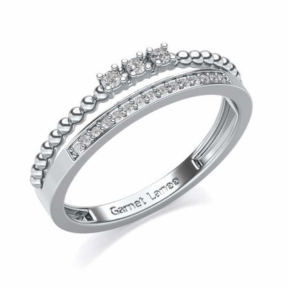 Tidal Silver Ring - White Gold - Image 1