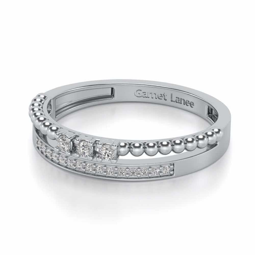 Tidal Silver Ring - White Gold - Image 2