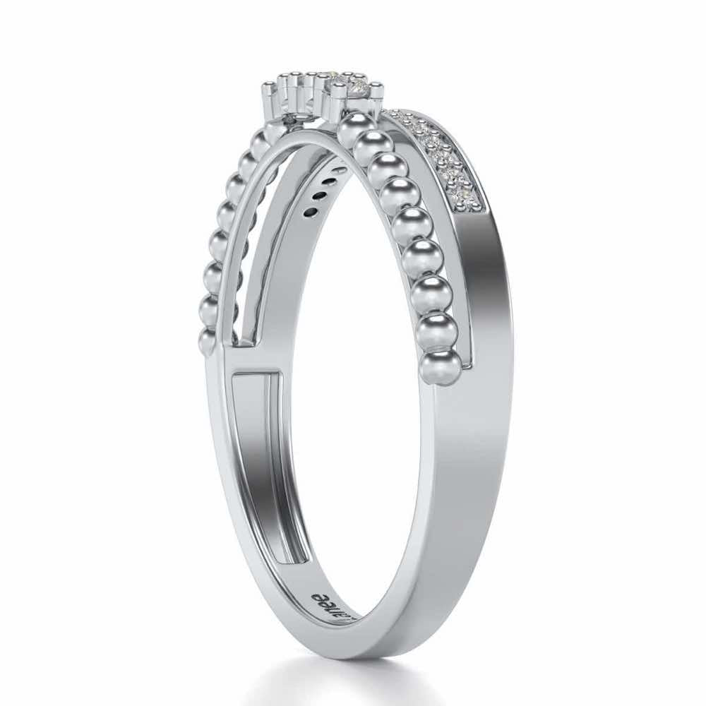 Tidal Silver Ring - White Gold - Image 3