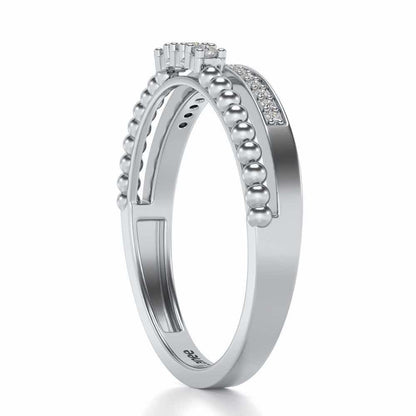Tidal Silver Ring - White Gold - Image 3