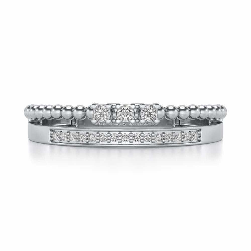 Tidal Silver Ring - White Gold - Image 4