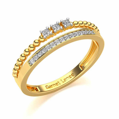 Tidal Silver Ring - Yellow Gold - Image 1