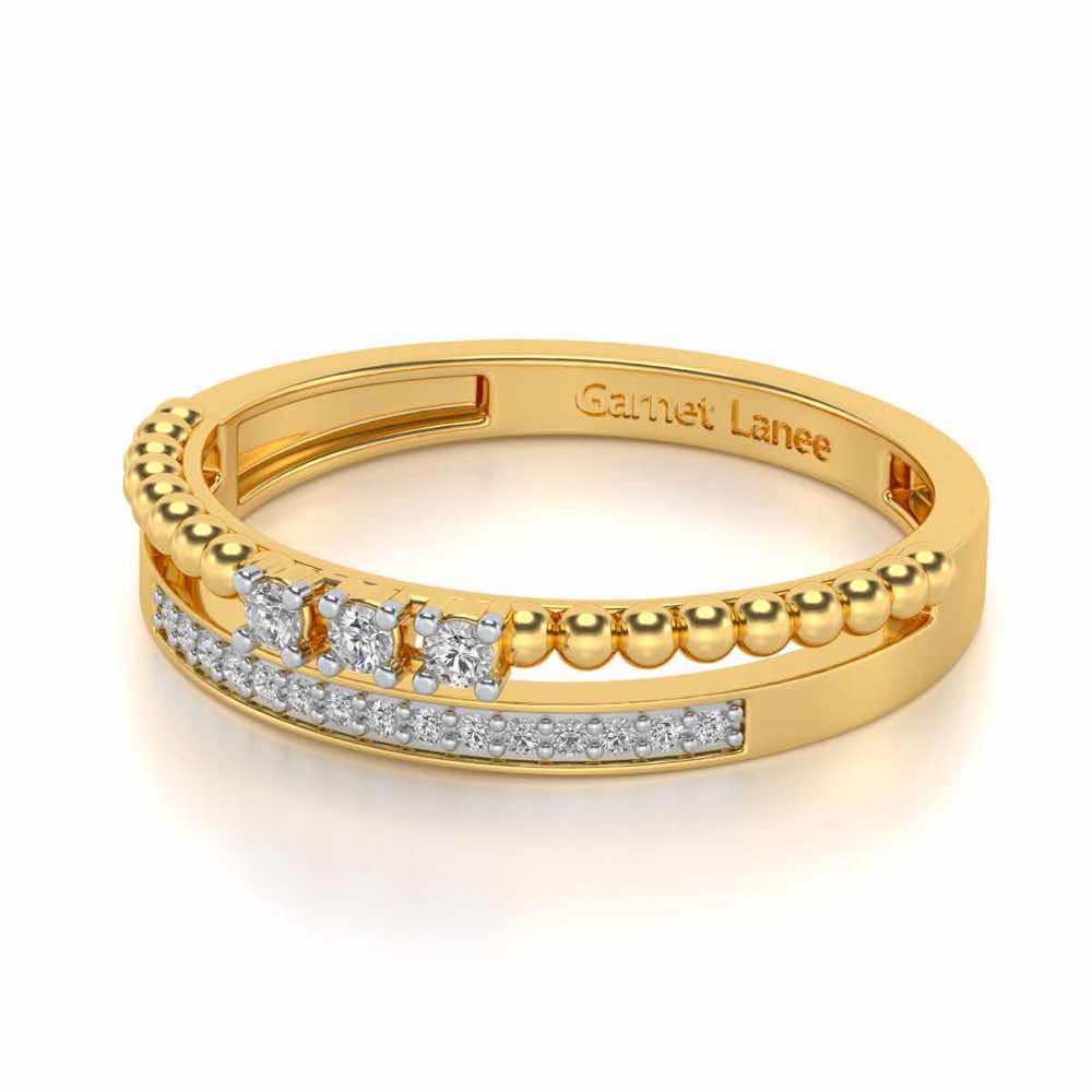 Tidal Silver Ring - Yellow Gold - Image 2