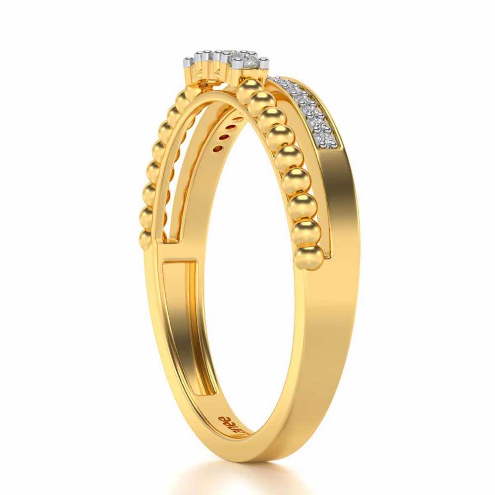 Tidal Silver Ring - Yellow Gold - Image 3