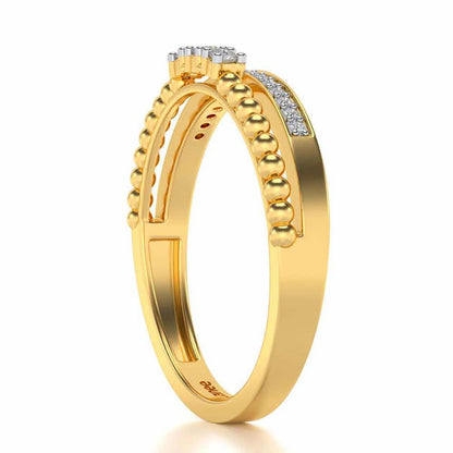 Tidal Silver Ring - Yellow Gold - Image 3
