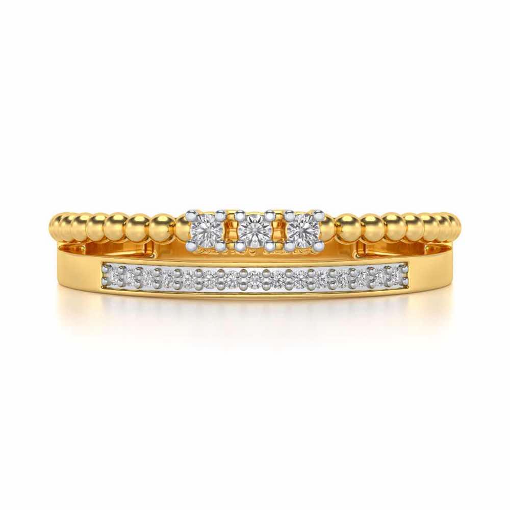 Tidal Silver Ring - Yellow Gold - Image 4