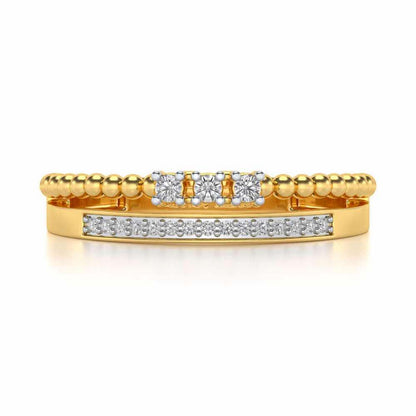 Tidal Silver Ring - Yellow Gold - Image 4