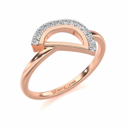 Tilt D Silver Ring - Rose Gold - Image 1