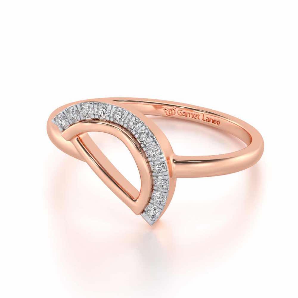 Tilt D Silver Ring - Rose Gold - Image 2