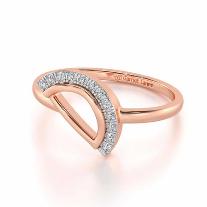 Tilt D Silver Ring - Rose Gold - Image 2