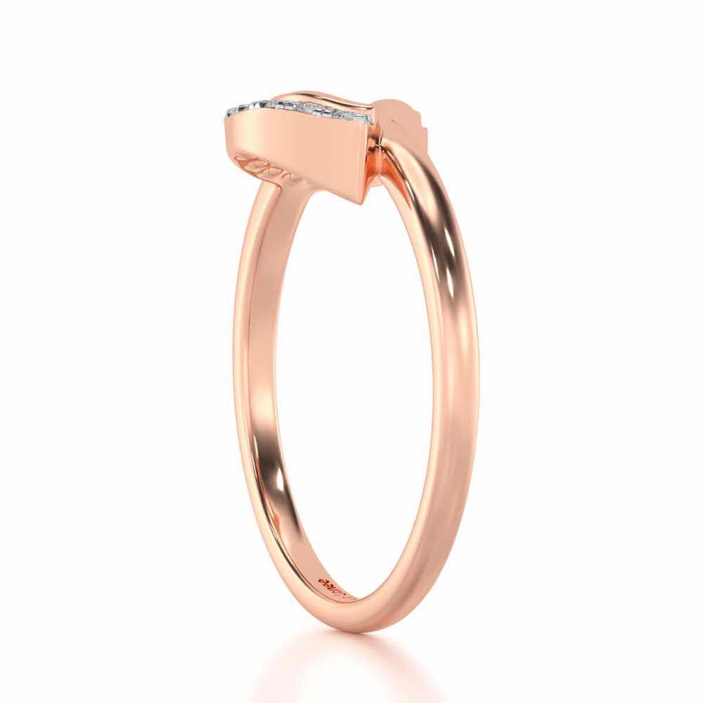 Tilt D Silver Ring - Rose Gold - Image 3